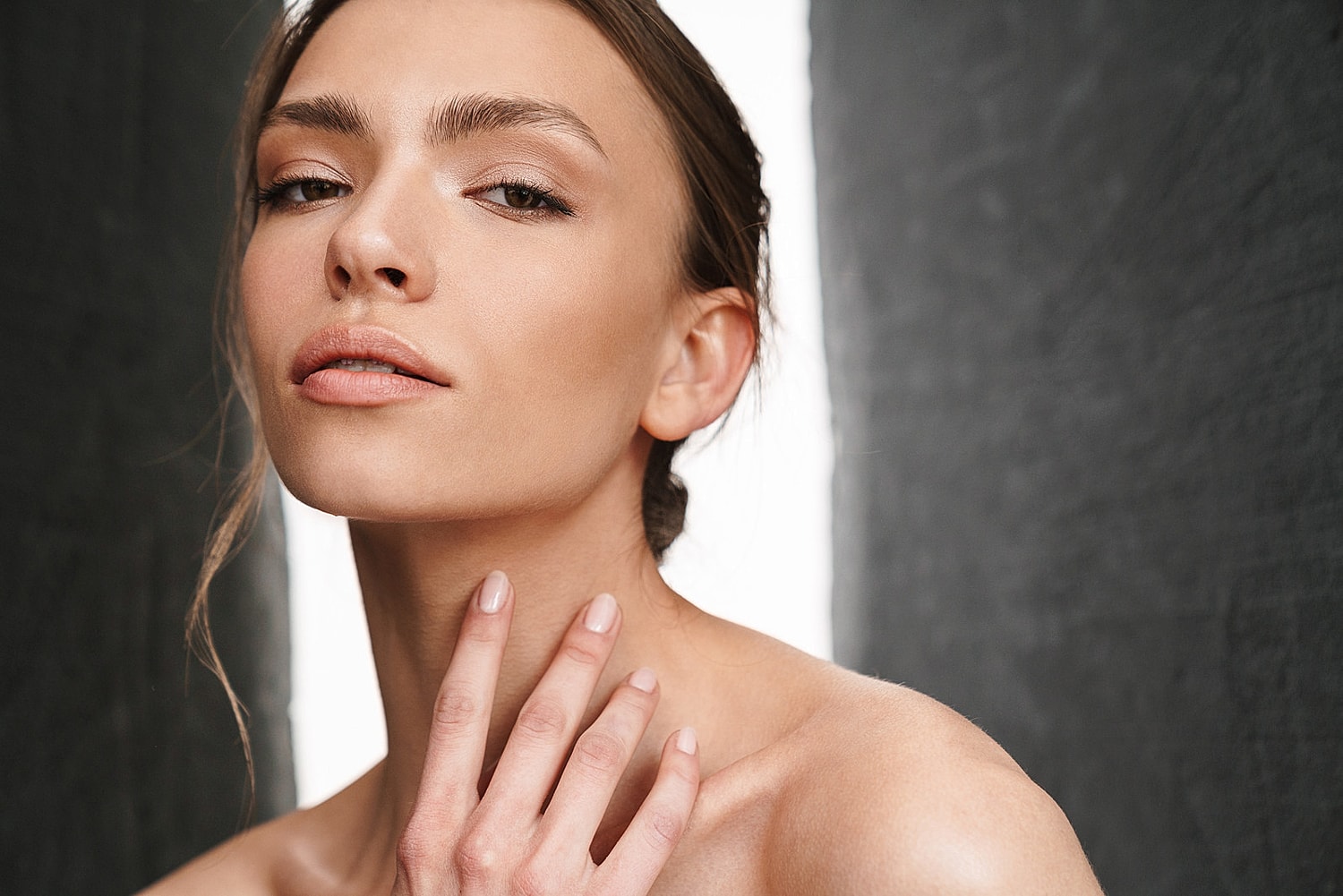 Portrait of a woman with natural beauty allure.