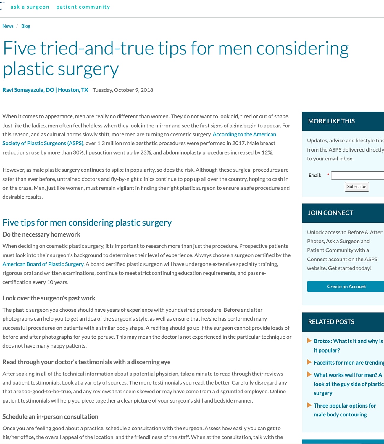 Tips for men considering plastic surgery options