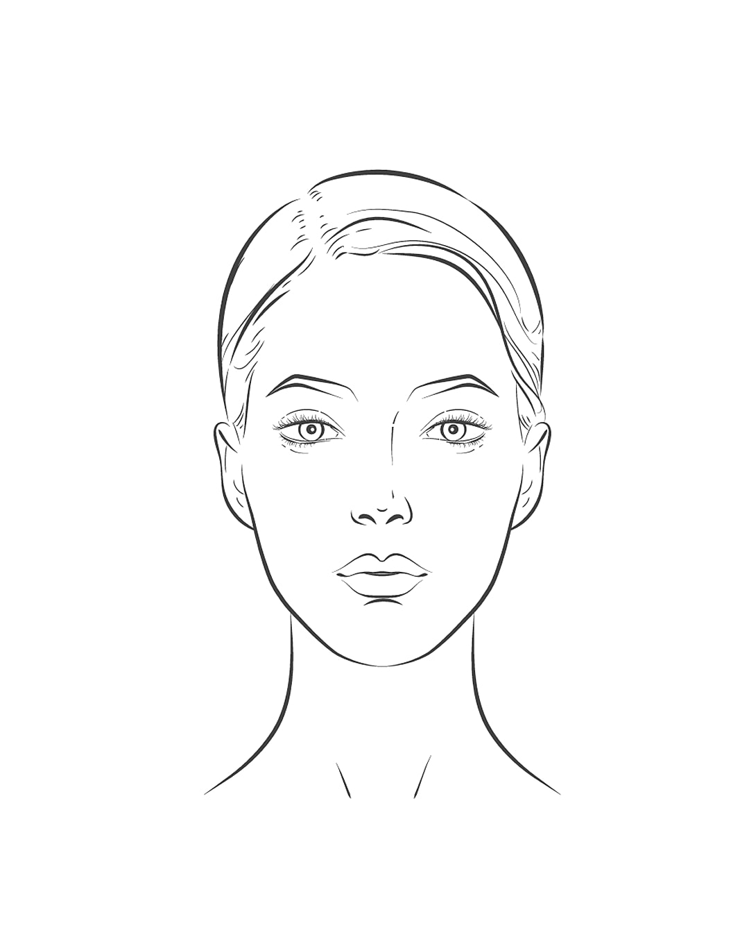 Line art of a woman’s face illustration.