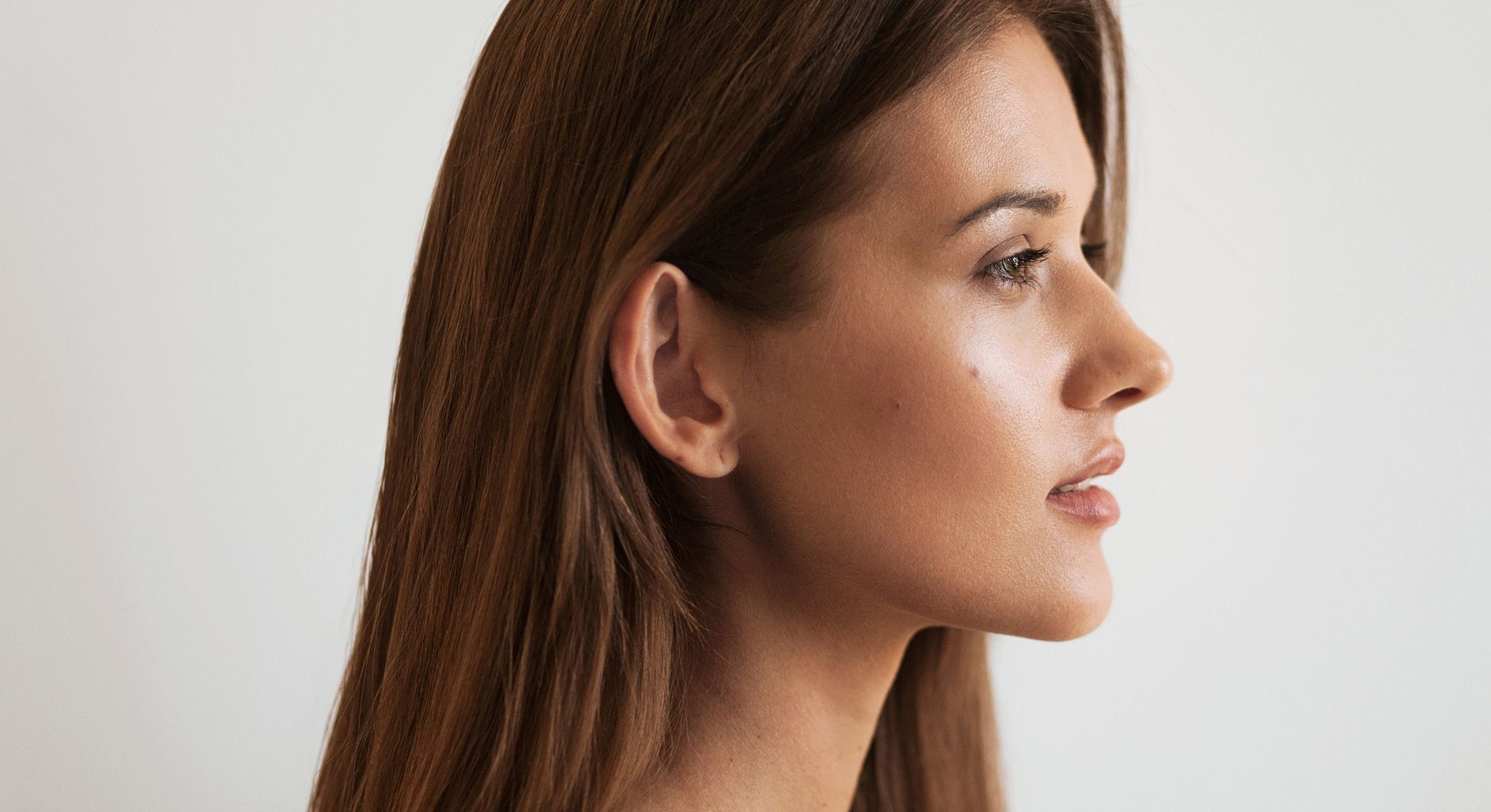 Houston Chin Liposuction model with brown hair